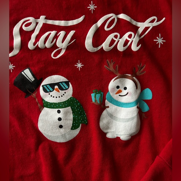 MAD ENGINE Kids Stay Cool” Snowman Graphic Holiday Pullover Sweatshirt. - Picture 3 of 4